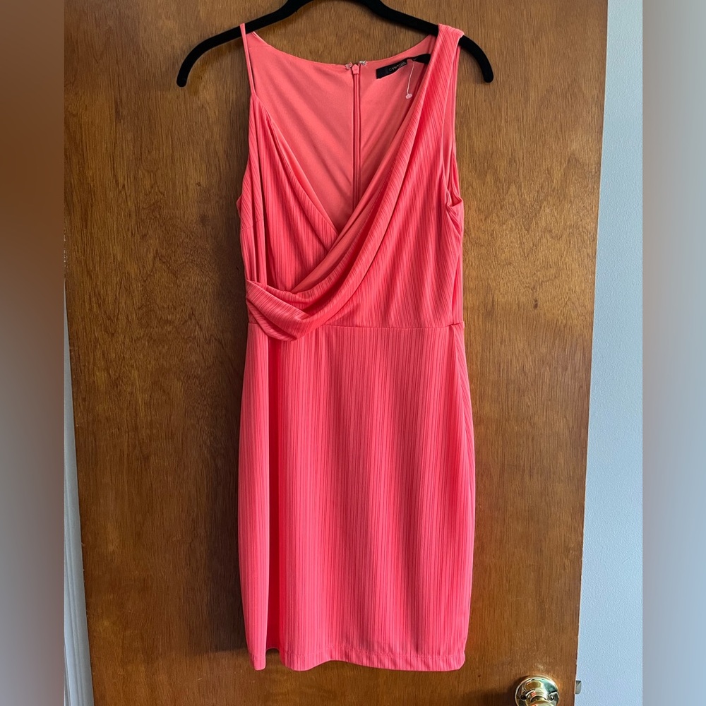 Cynthia Steffe Coral Asymmetrical Strap Knit Dress Size 2